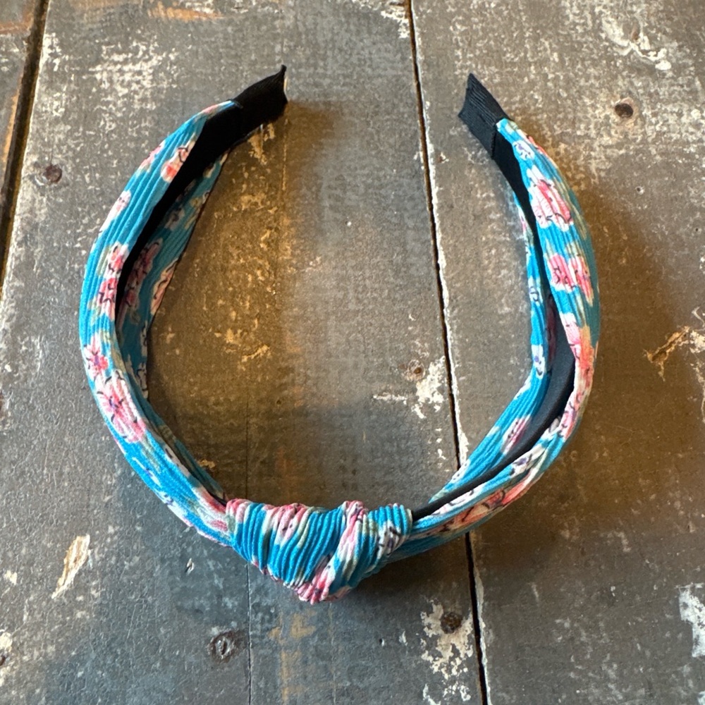Turquoise Floral Twist Headband - Women Accessories - Picture 4 of 4